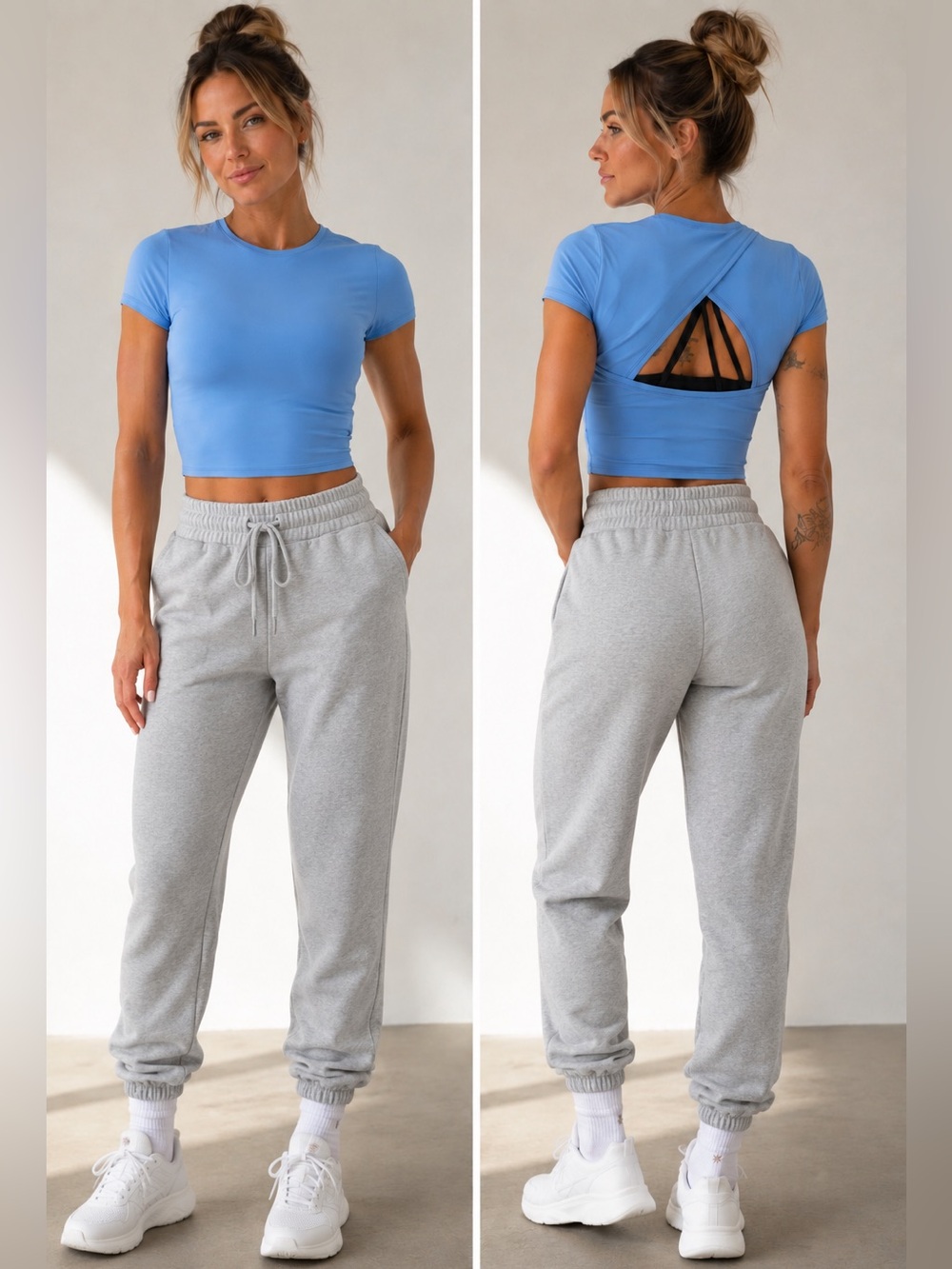 Transcend Open Back Tee Shirt in Waterfall -Size Small NWT